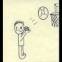 [Video depicting a man shooting a basketball]