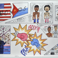 [Comic depicting a boxing match between Floyd Mayweather, Jr. and Manny Pacquiao]